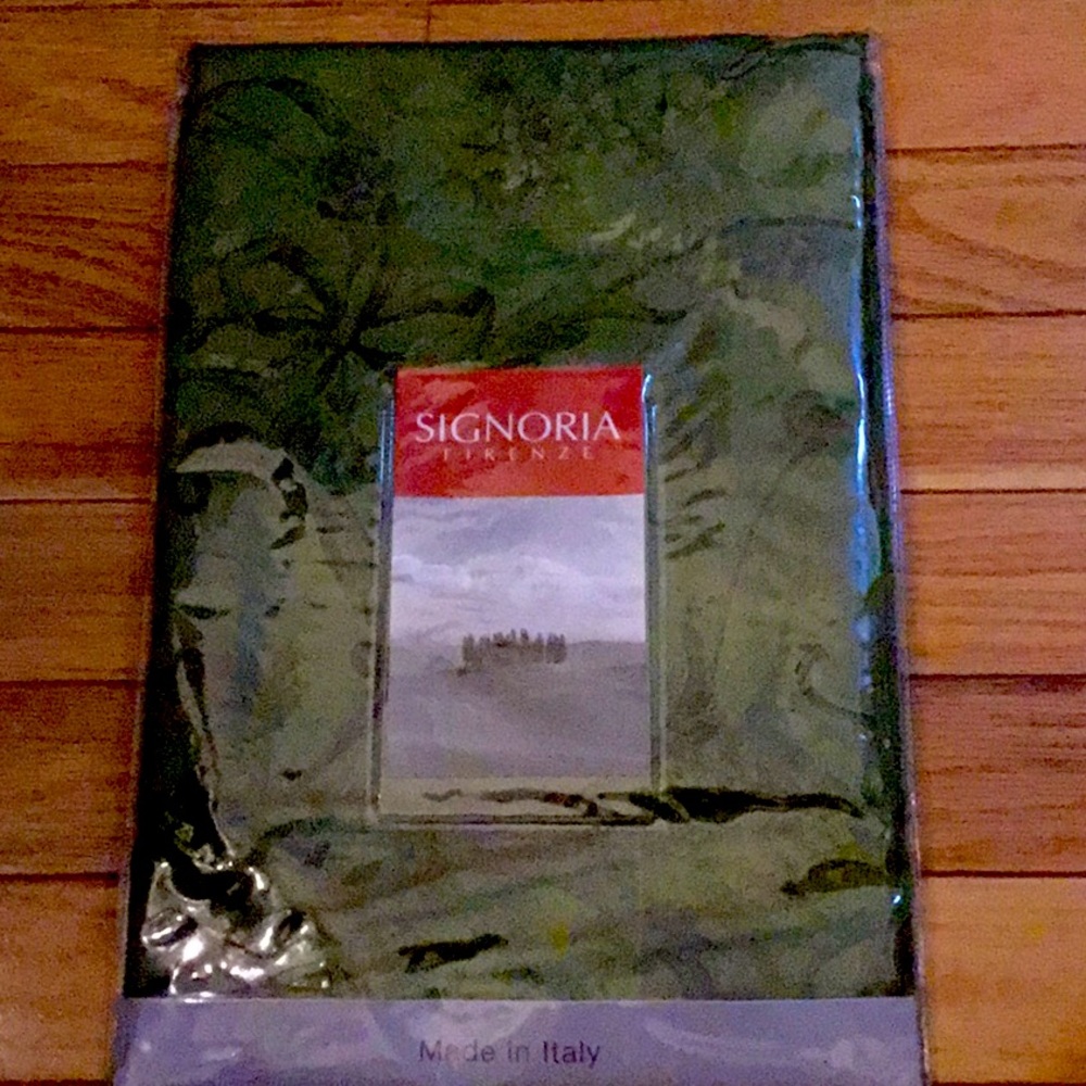NEW SIGNORIA FIRENZE RETIRED PATTERN VENEZIA KING PILLOW SHAM MOSS GREEN COTTON